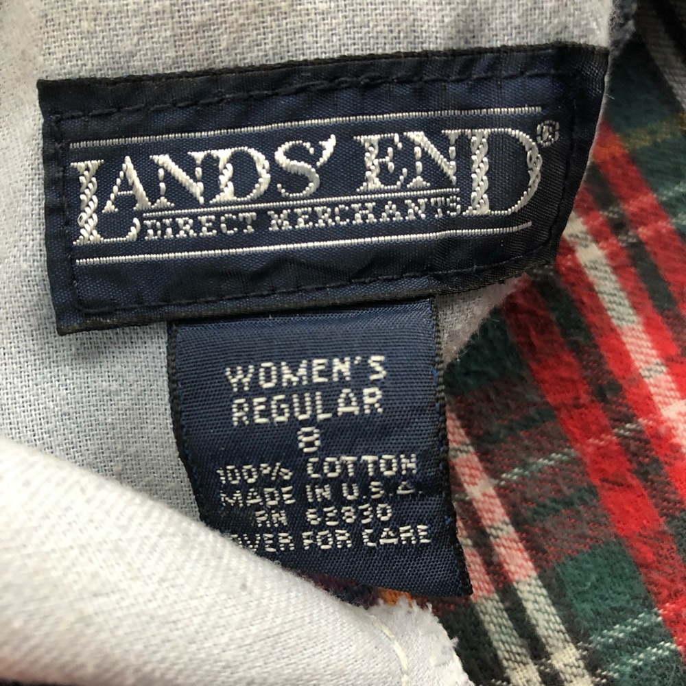 SOLD Vintage Landsโ End Flannel Lined Distressed - Picture 8 of 8